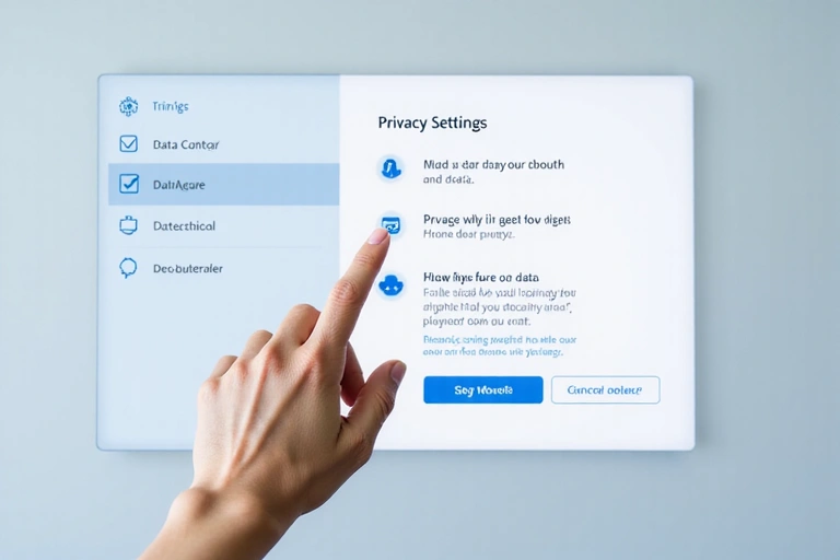 User interacting with data privacy settings